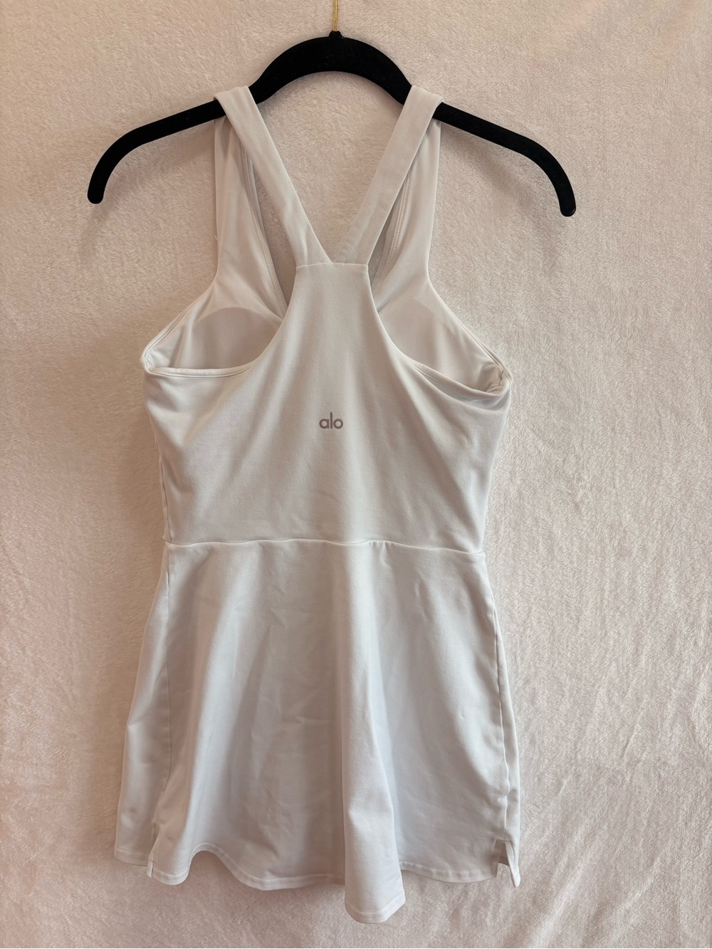 Alo Yoga White Tennis Dress Romper Built In Shorts Shelf Bra Women's Small - Picture 7 of 14